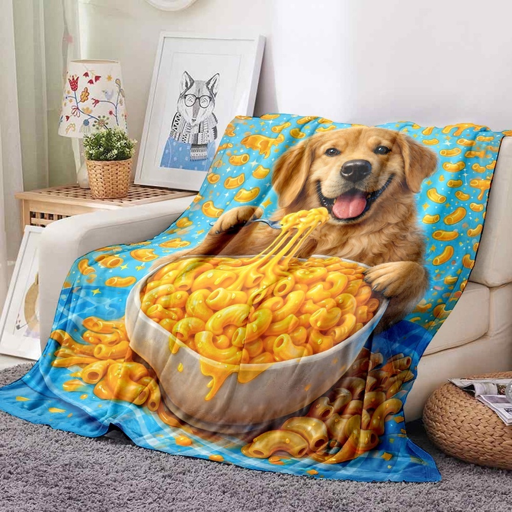 Golden Puppy Mac and CheeseThrow Blanket - 50x60 - Picture 2 of 6